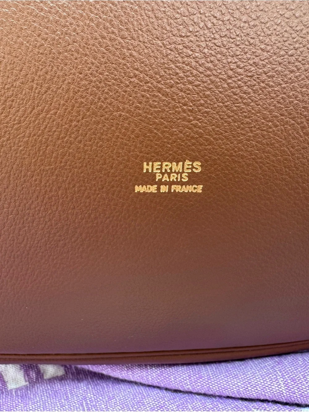 Hermes Brown Leather Drawstring Bucket Handbag - Courchevel